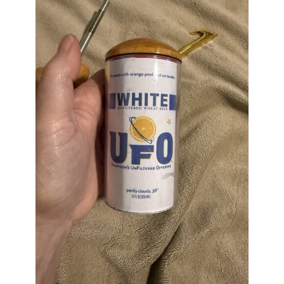 Harpoon UFO White & Octoberfest 11” Beer Tap Handle Wood Keg Kegerator Man Cave - Picture 3 of 8